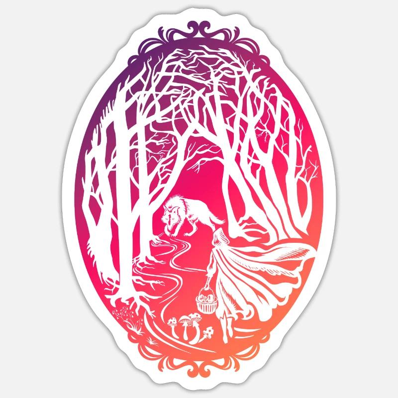 Rotkäppchen - Sticker Größe S (10 x 10 cm) - Mattweiß
