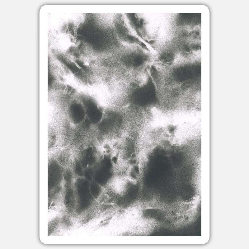 Structures de brouillard abstraites - Sticker taille S (10 x 10 cm) - blanc mat