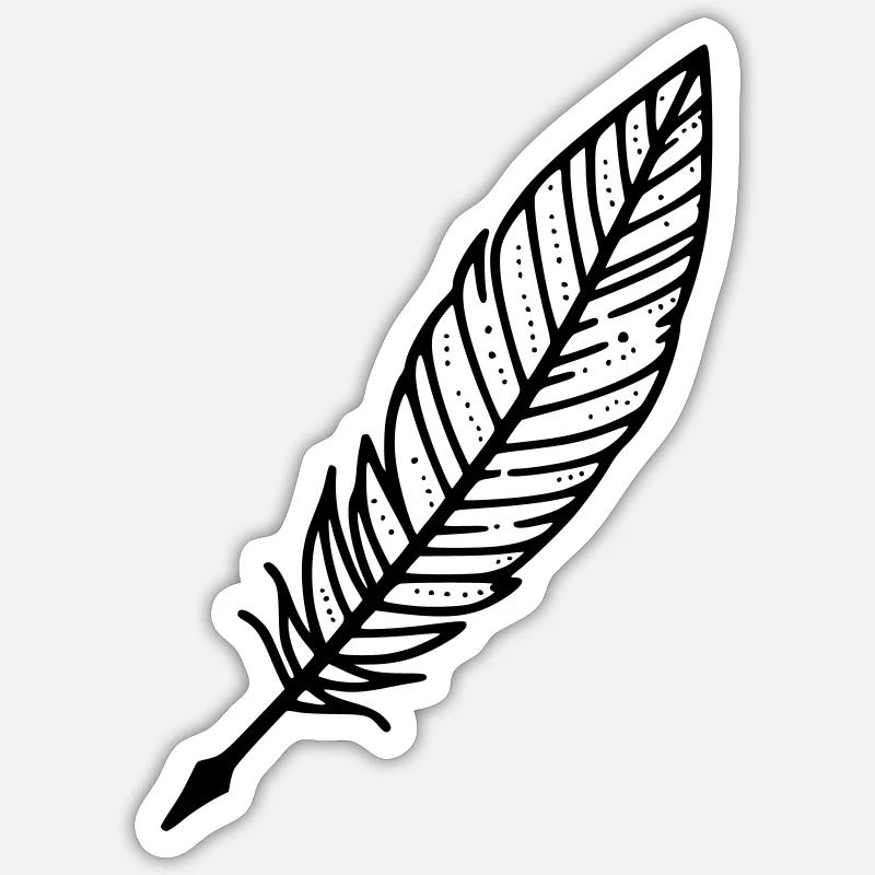 Plume - Sticker taille S (10 x 10 cm) - blanc mat