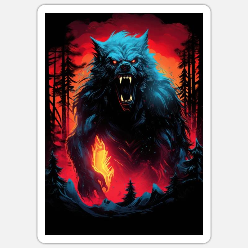 Werewolf Werwolf - Sticker size S (10 x 10 cm) - white matte