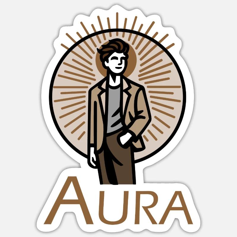 Design « Éclat brun » - Sticker taille S (10 x 10 cm) - blanc mat