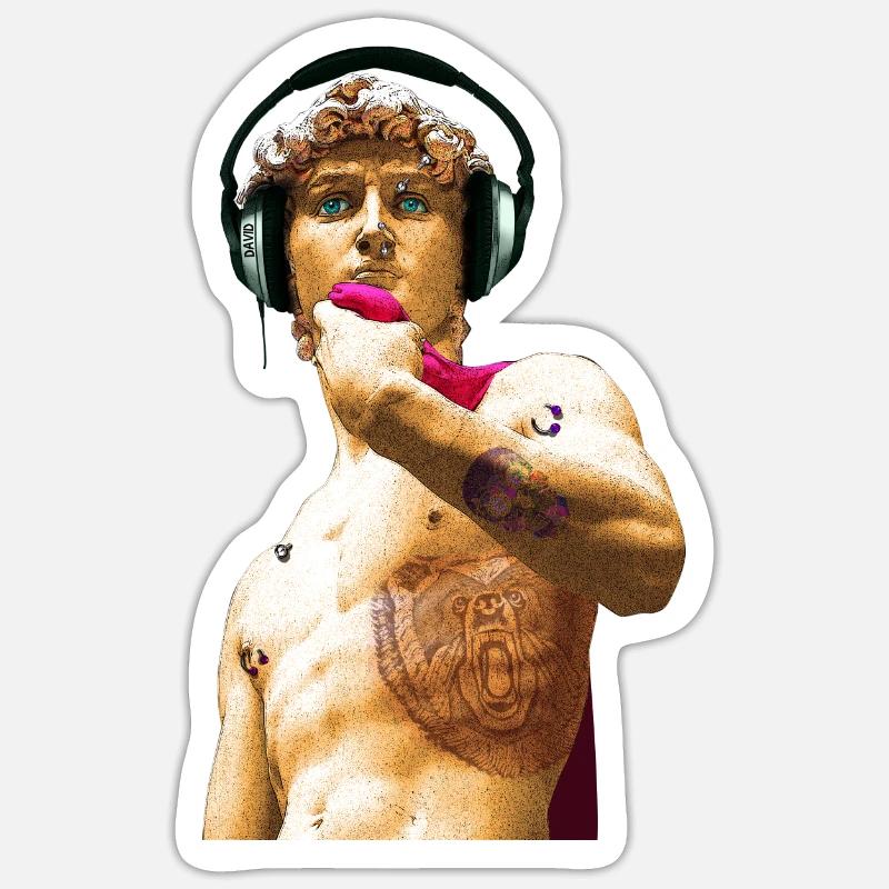 David - Sticker size S (10 x 10 cm) - white matte