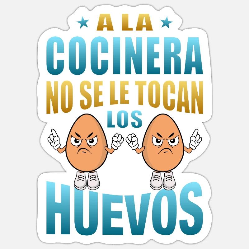 The cook does not touch her eggs Sticker size S (10 x 10 cm)