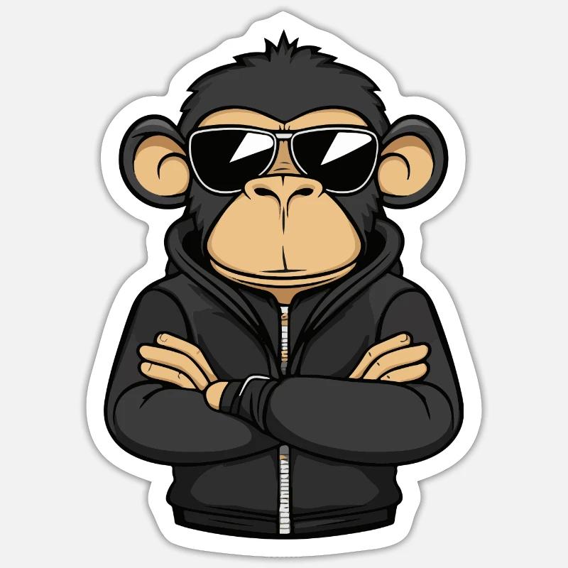 Bande dessinée Singe Sticker taille S (10 x 10 cm)