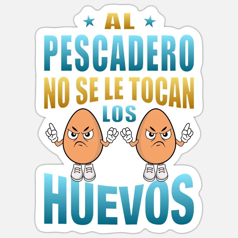 The fishmonger does not touch his eggs Sticker size S (10 x 10 cm)