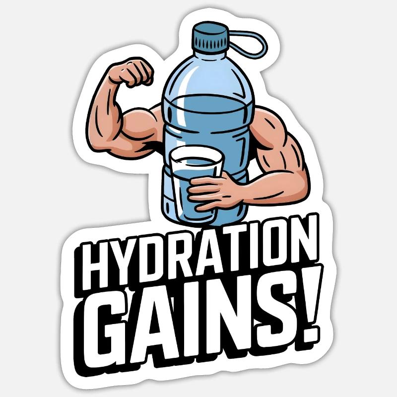 Hydration Gains! Sticker size S (10 x 10 cm)