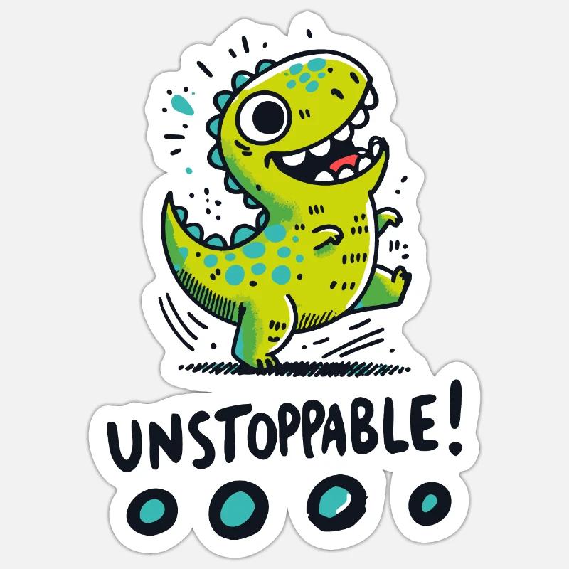 T-Rex Unstoppable – Fun Dinosaur Design Sticker size S (10 x 10 cm)