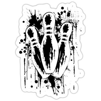Kegeln - Sticker Größe S (10 x 10 cm) - Mattweiß - Vorne