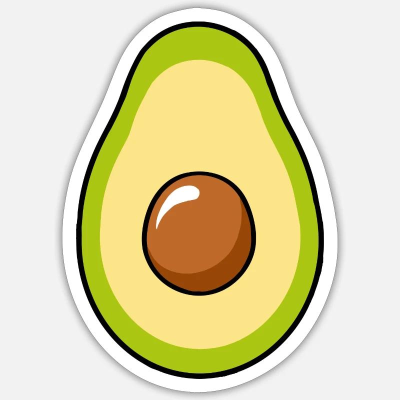 Avocado - Sticker size S (10 x 10 cm) - white matte