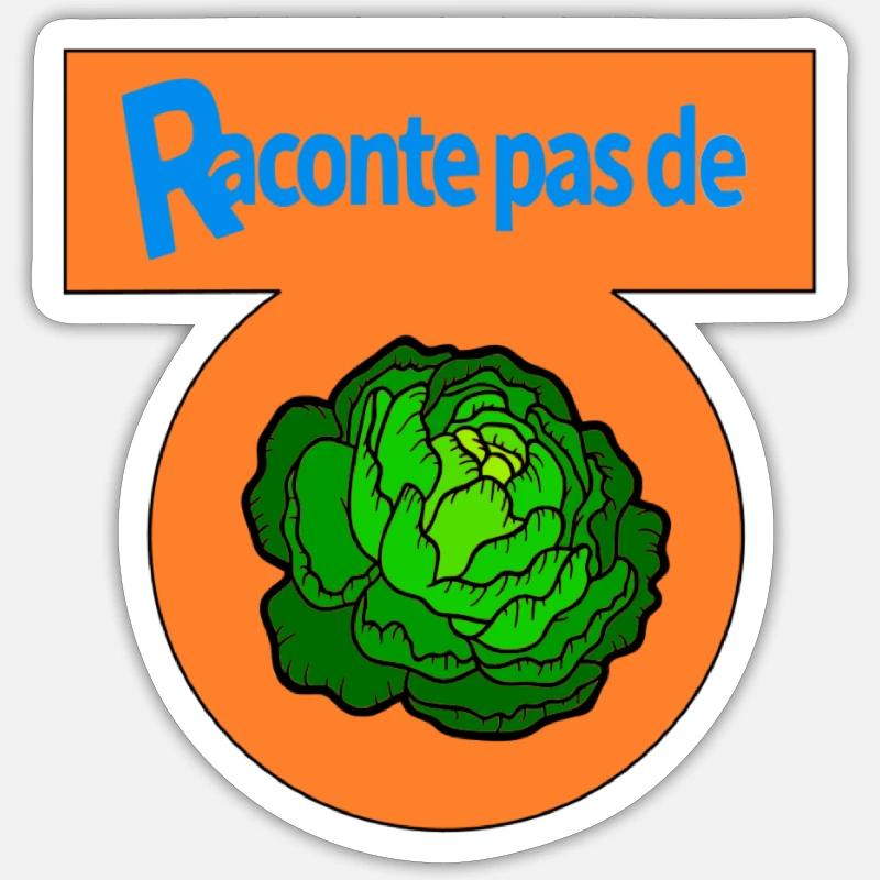 Raconte pas de salade - Sticker taille S (10 x 10 cm) - blanc mat