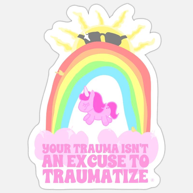 Trauma Traumatizer - Sticker taille S (10 x 10 cm) - blanc mat