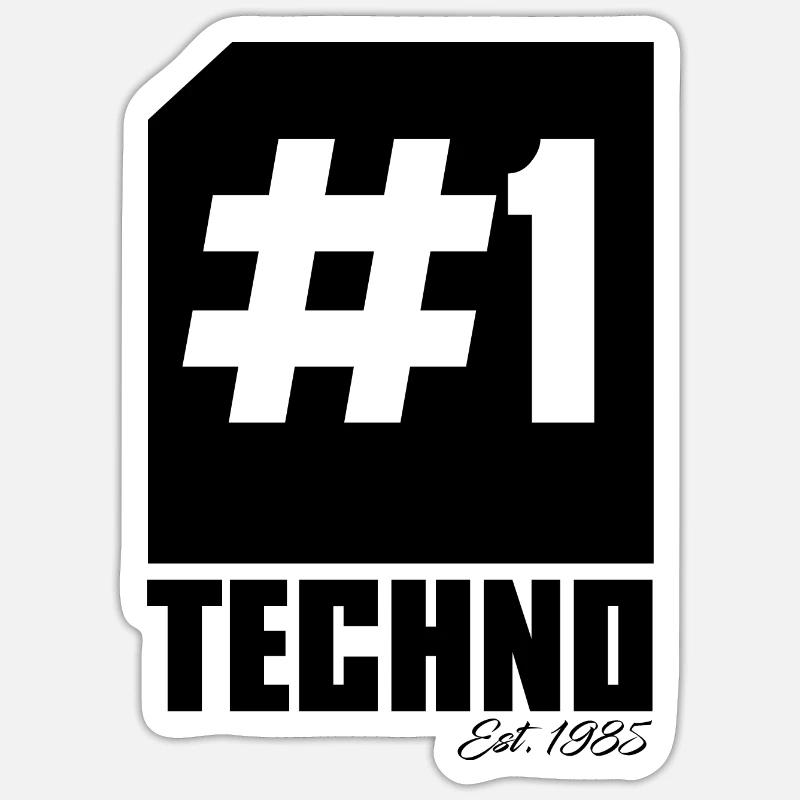 #1 TECHNO Sticker Größe S (10 x 10 cm)