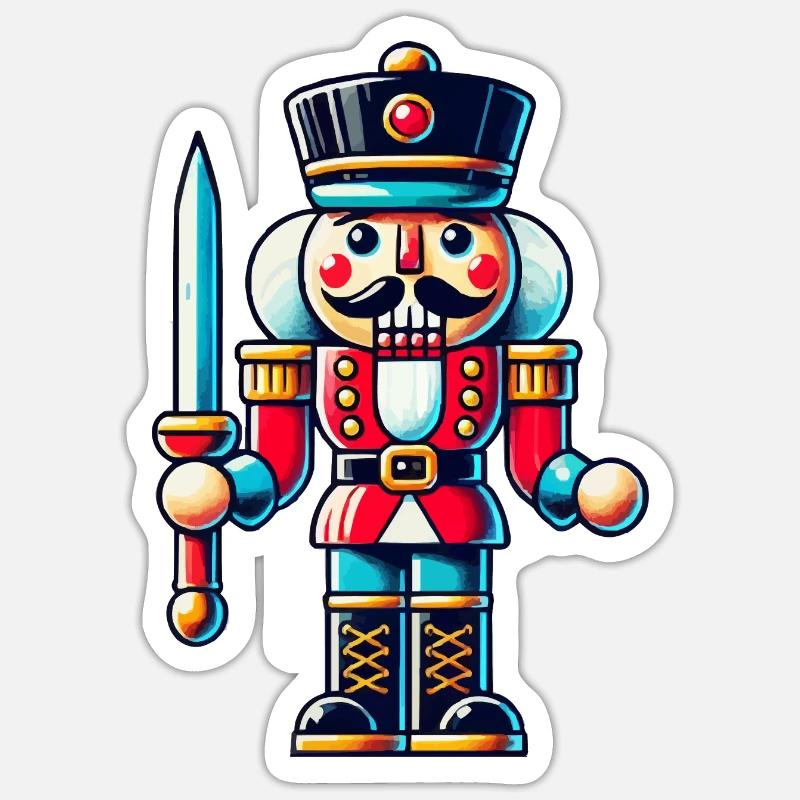 Nussknacker - Sticker Größe S (10 x 10 cm) - Mattweiß