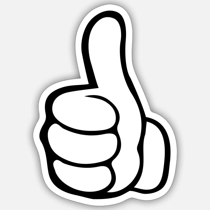 hand daumen hoch - Sticker Größe S (10 x 10 cm) - Mattweiß