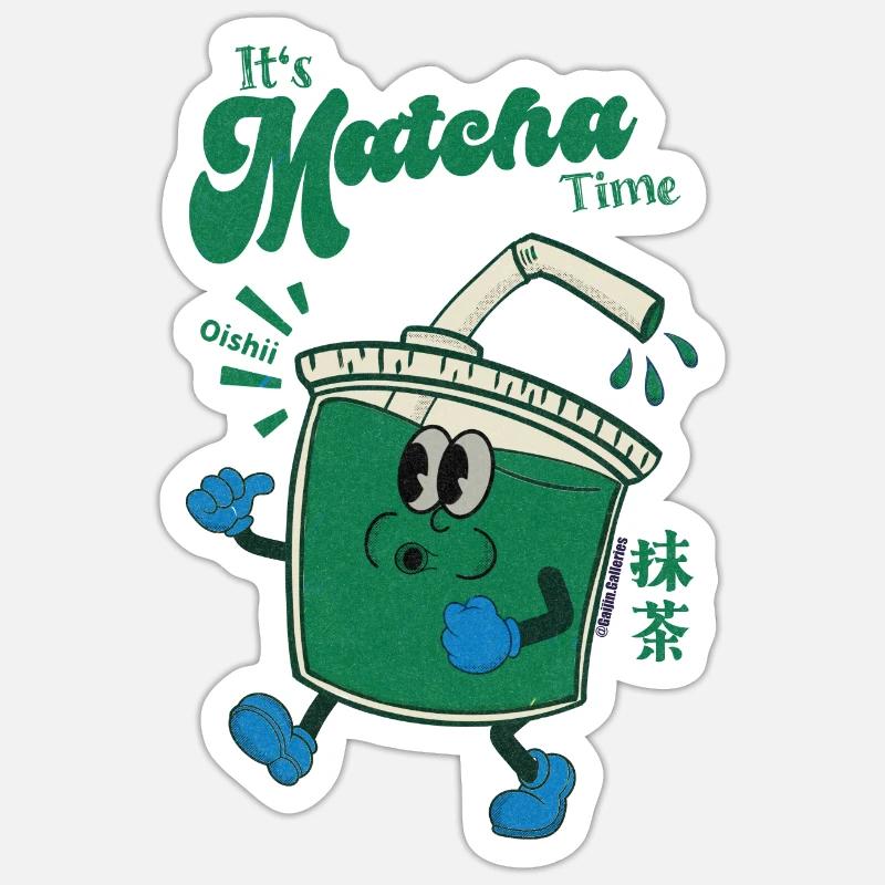 Its Matcha Time - Sticker size S (10 x 10 cm) - white matte
