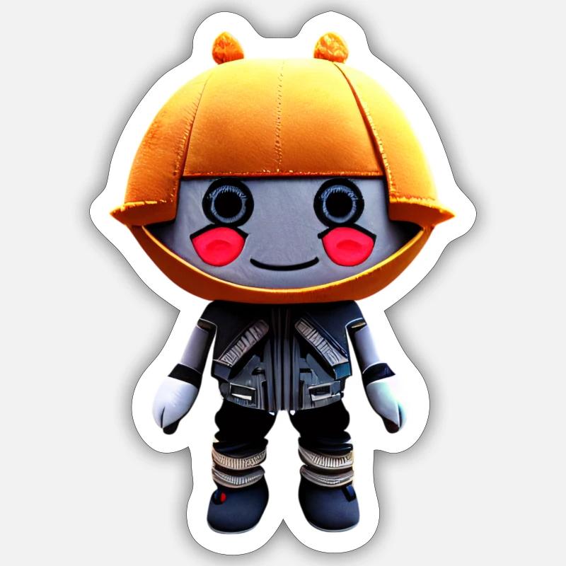 Sunnytron – Samurai - Sticker Größe S (10 x 10 cm) - Mattweiß