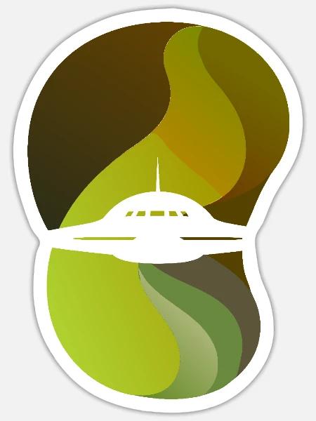 Mars Ufo Raumschiff - Sticker Größe S (10 x 10 cm) - Mattweiß