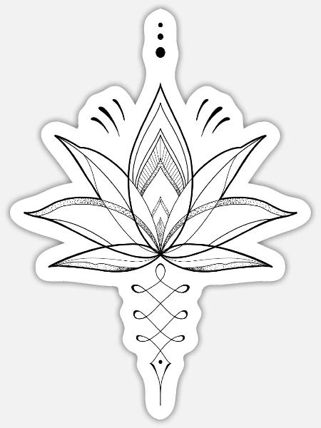 Lotus Blume Yoga - Sticker Größe S (10 x 10 cm) - Mattweiß