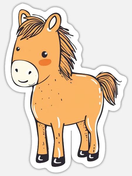 Pferd Hufe Reiter - Sticker Größe S (10 x 10 cm) - Mattweiß