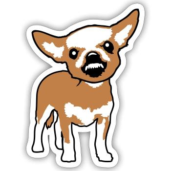 Chihuahua Kleiner Hund Böse Knirschen Nervig Wut - Sticker Größe S (10 x 10 cm) - Mattweiß - Vorne