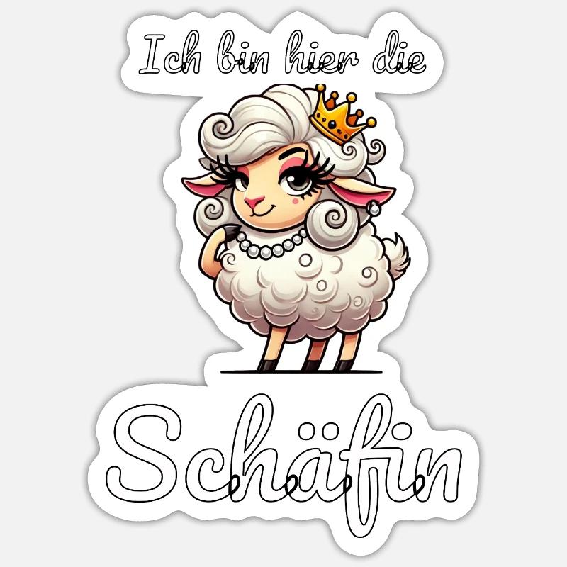 Die Schäfin – Selbstbewusst & Witzig - Sticker Größe S (10 x 10 cm) - Mattweiß