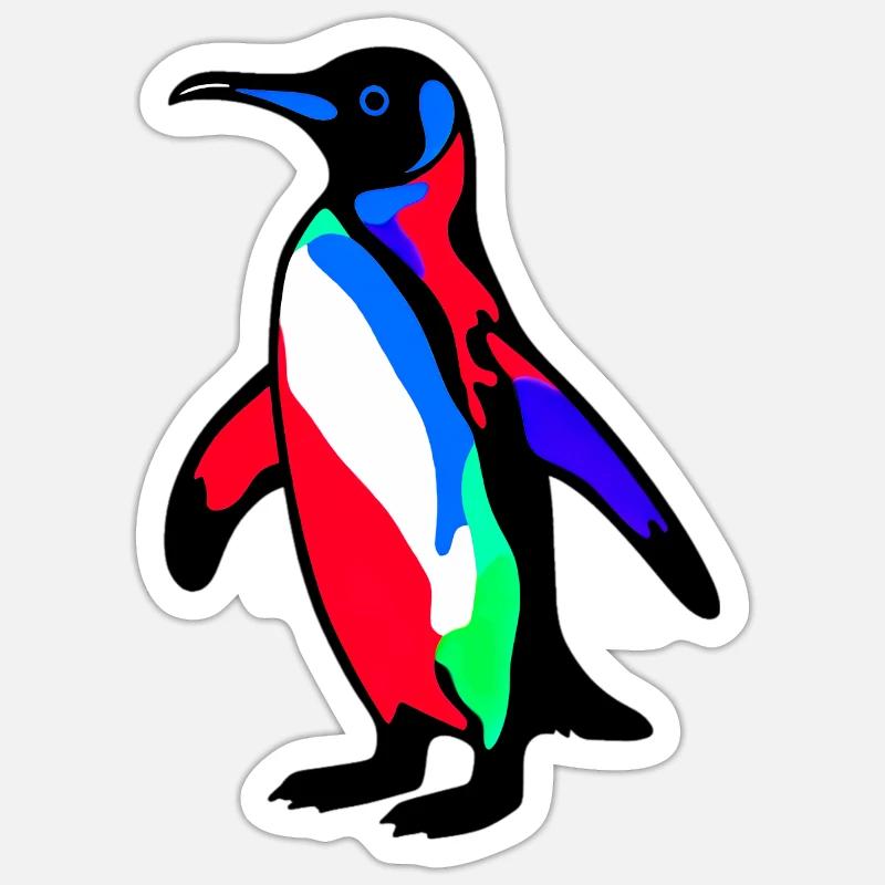 Pingouin - Sticker taille S (10 x 10 cm) - blanc mat