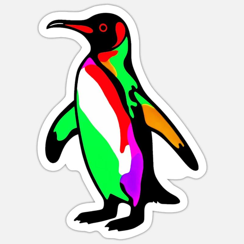 Pingouin - Sticker taille S (10 x 10 cm) - blanc mat