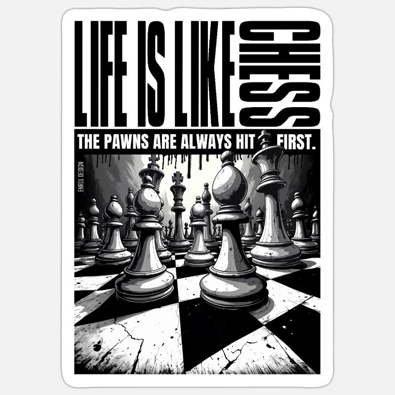 La vie, c’est comme les échecs – EnrolDesign Sticker taille S (10 x 10 cm)