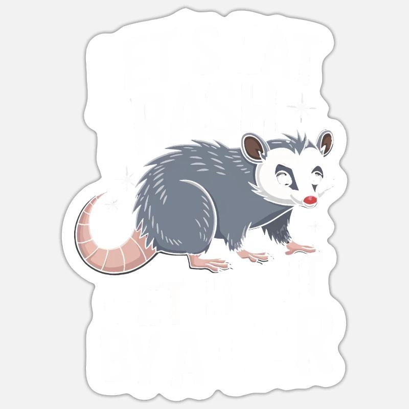 Opossum Possum Tier - Sticker Größe S (10 x 10 cm) - Mattweiß