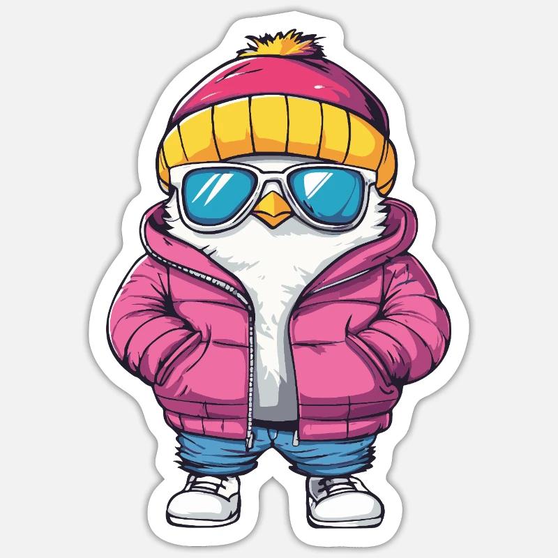 Taube Vogel Cool Comic Sticker Größe S (10 x 10 cm)