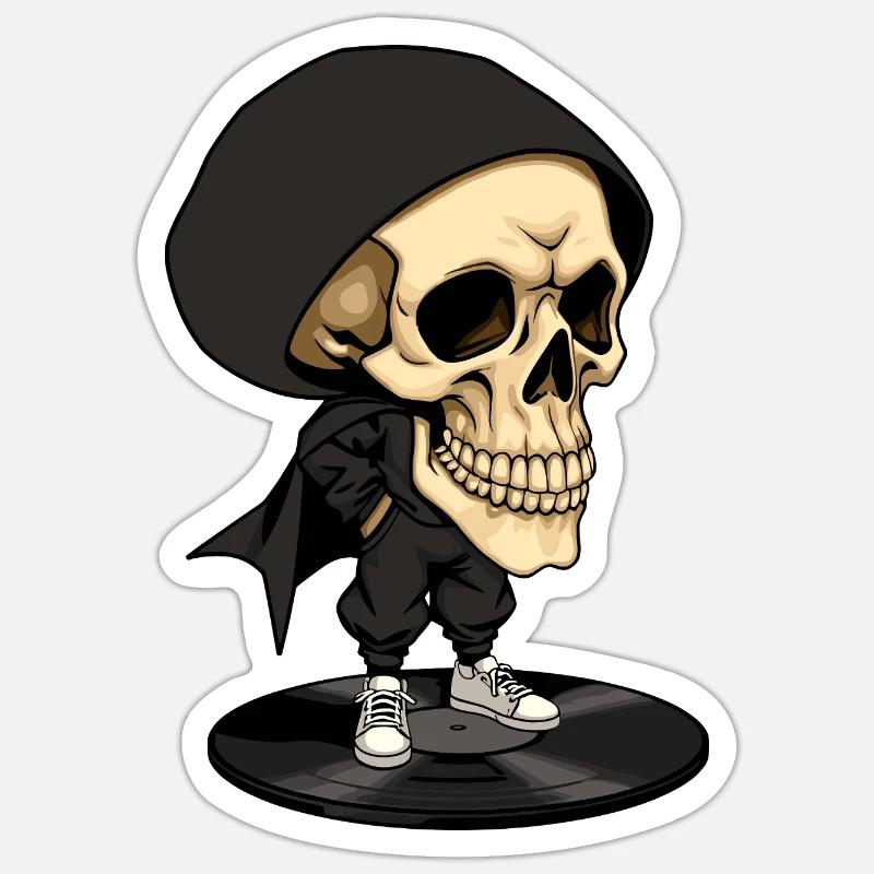 Skull Rapper - Sticker size S (10 x 10 cm) - white matte