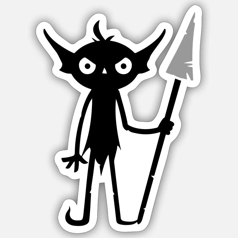 Goblin Orc Monster - Sticker size S (10 x 10 cm) - white matte