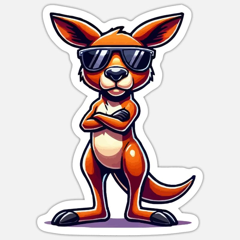 Kangaroo Comic - Sticker size S (10 x 10 cm) - white matte