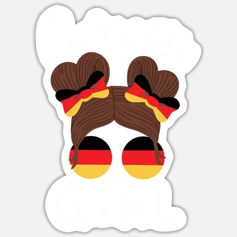 Deutsches Mädel 🇩🇪✨ - Sticker Größe S (10 x 10 cm) - Mattweiß