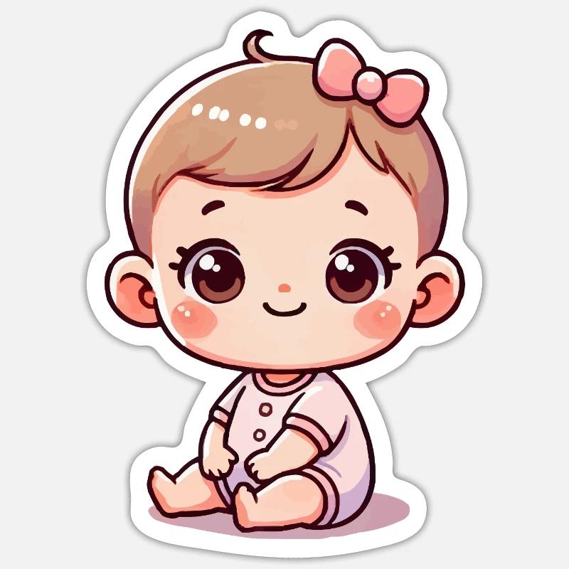 Bébé - Sticker taille S (10 x 10 cm) - blanc mat