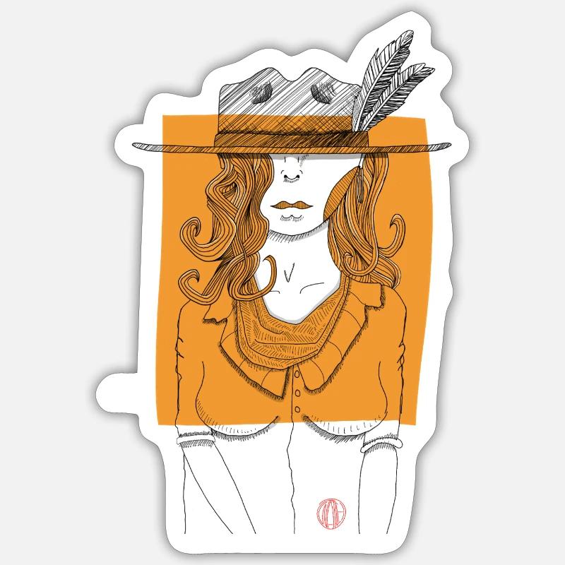 Modern kuhmädchen - Sticker Größe S (10 x 10 cm) - Mattweiß