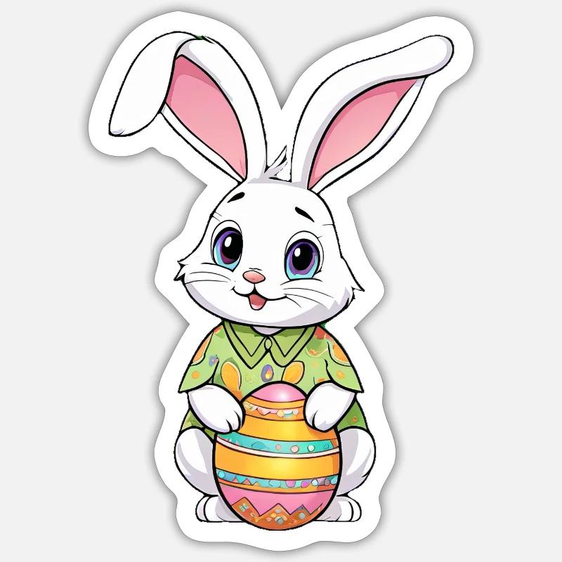 Easter bunny with Easter eggs Sticker size S (10 x 10 cm)