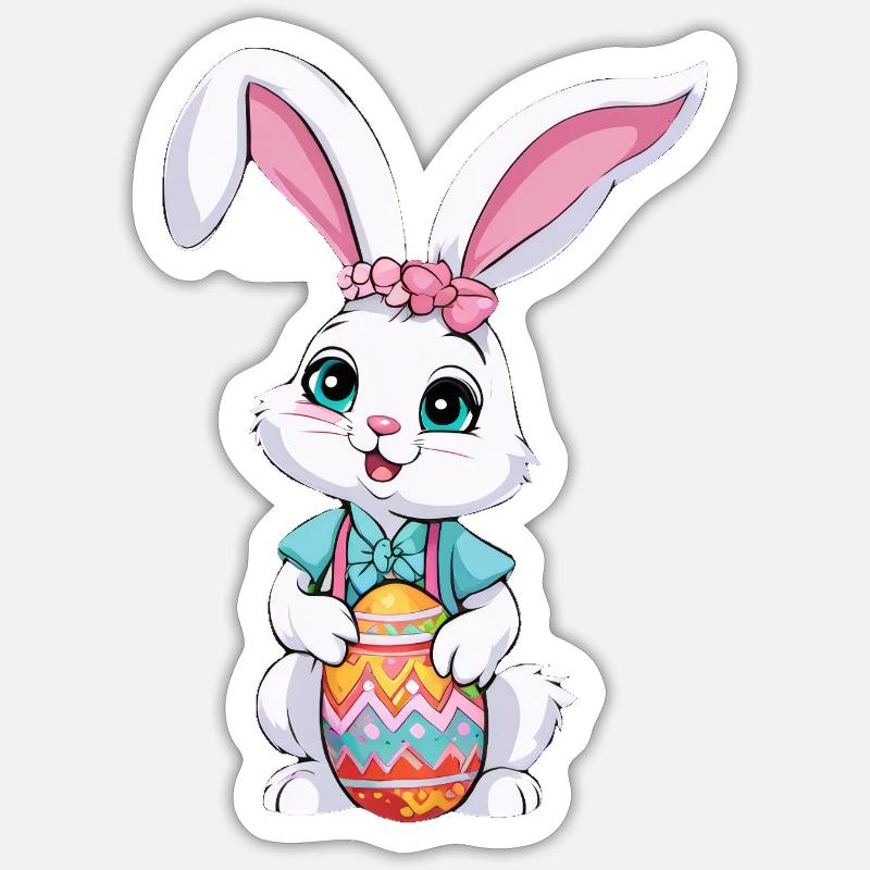 Easter bunny with Easter eggs Sticker size S (10 x 10 cm)