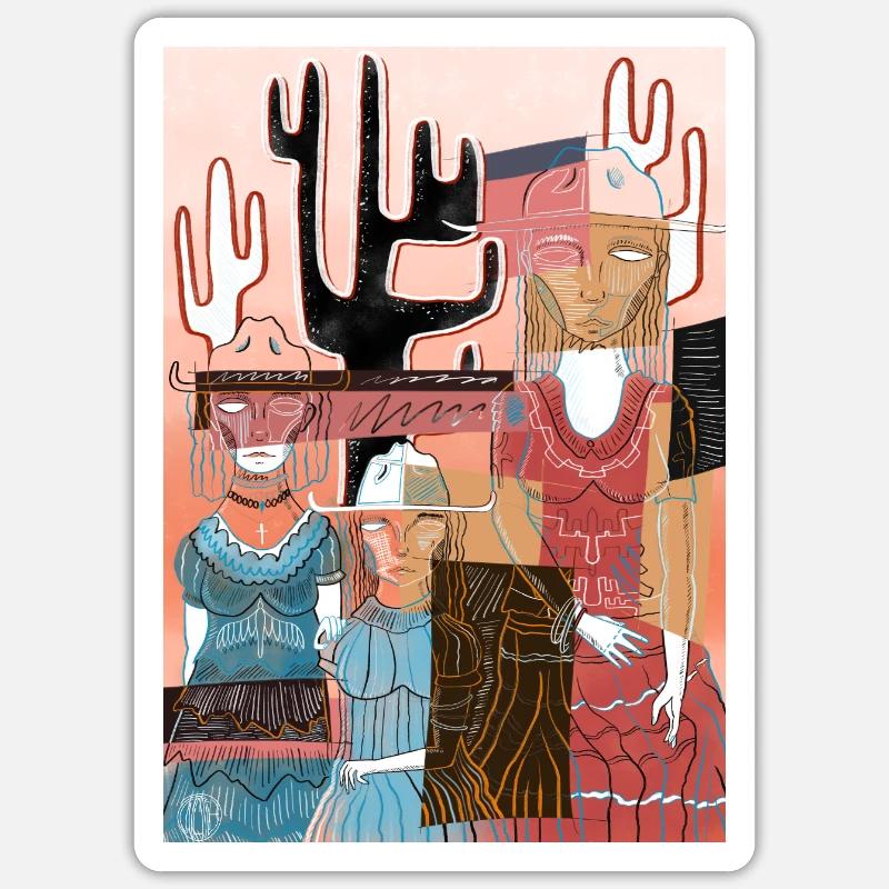 Western #4 - Sticker Größe S (10 x 10 cm) - Mattweiß