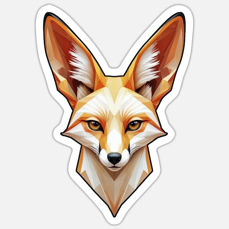 Fennec-Kopf in Farbe - Sticker Größe S (10 x 10 cm) - Mattweiß