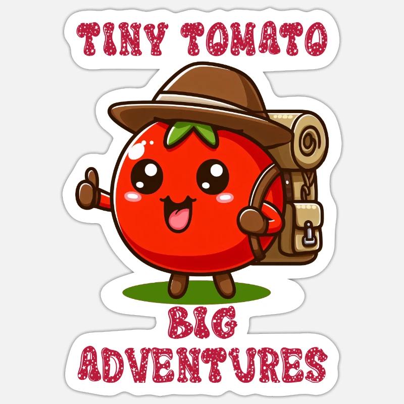 Tiny Tomato - Big Adventures - Sticker size S (10 x 10 cm) - white matte