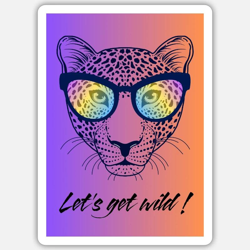 Let's get wild - Sticker taille S (10 x 10 cm) - blanc mat