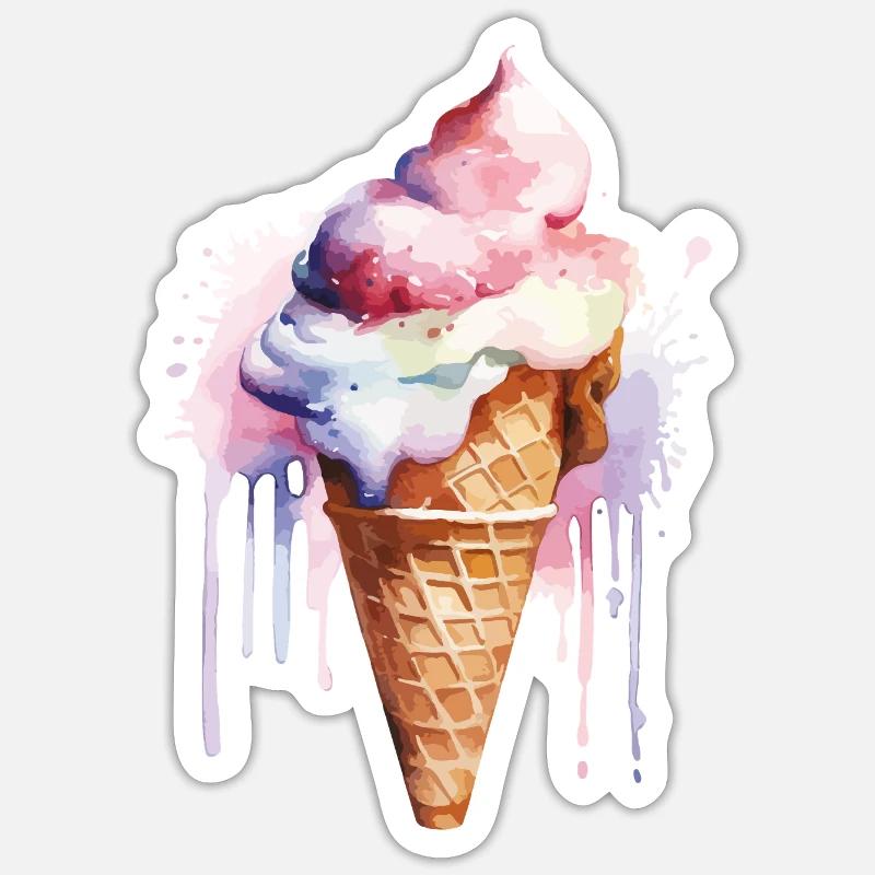 glace - Sticker taille S (10 x 10 cm) - blanc mat