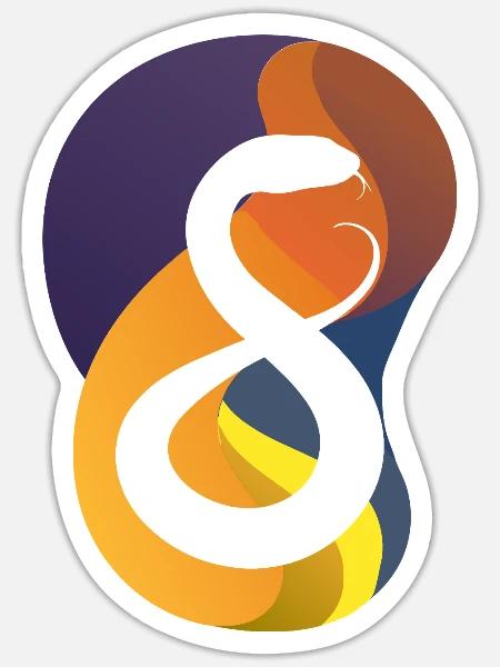 Schlangen Schlange - Sticker Größe S (10 x 10 cm) - Mattweiß