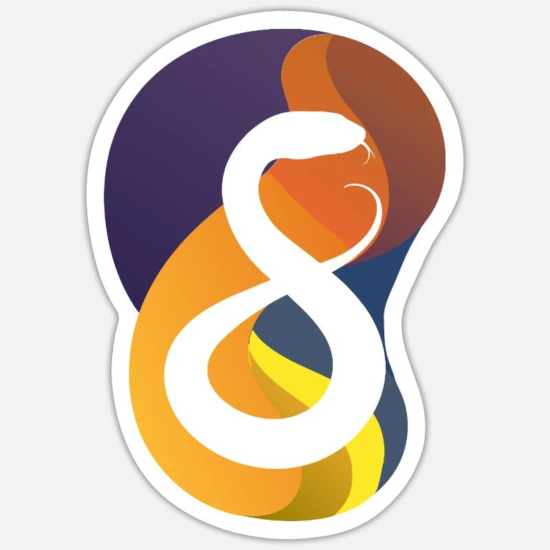 Snakes Snake - Sticker size S (10 x 10 cm) - white matte