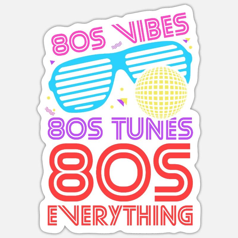 80s Vibes Tunes Everything - Sticker size S (10 x 10 cm) - white matte