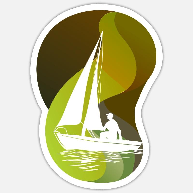 Segelboot Boote Segelboote - Sticker Größe S (10 x 10 cm) - Mattweiß