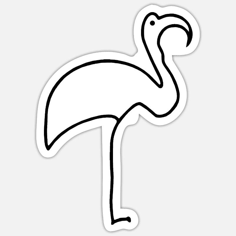 Flamant - Sticker taille S (10 x 10 cm) - blanc mat