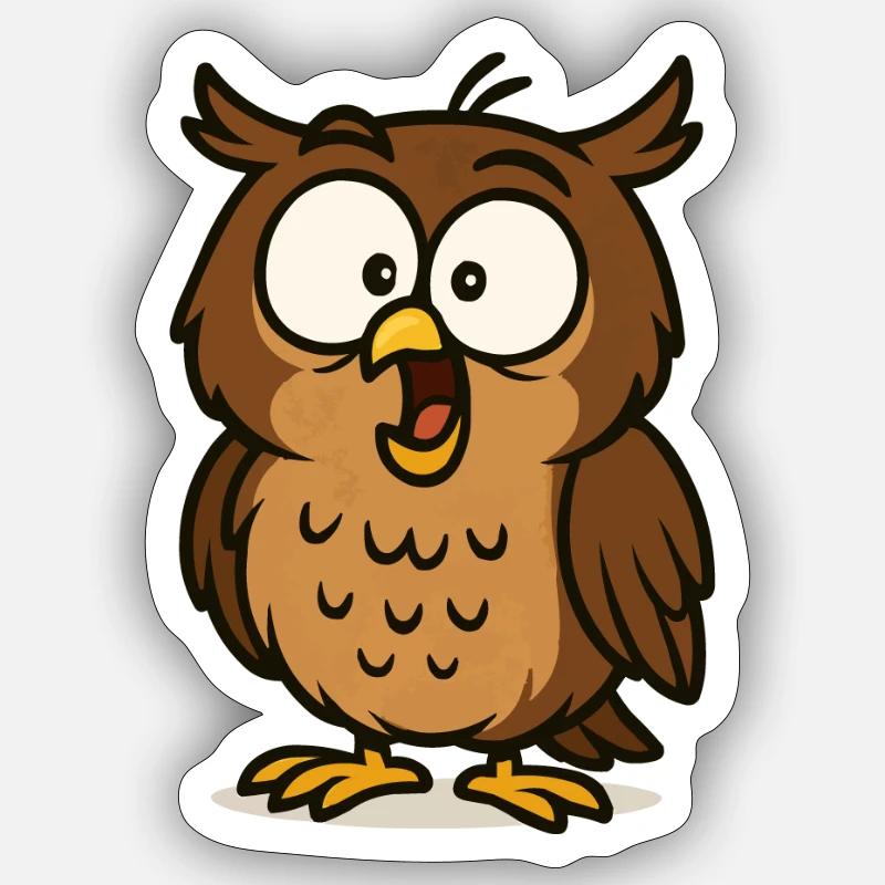 eule comic Sticker Größe S (10 x 10 cm)