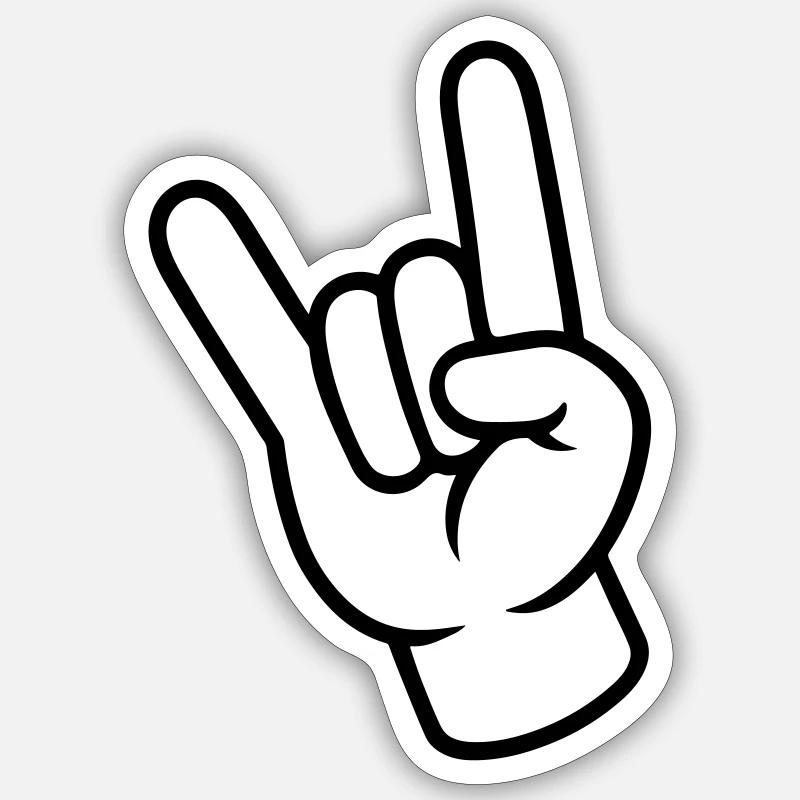 Fête de signature de la main - Sticker taille S (10 x 10 cm) - blanc mat